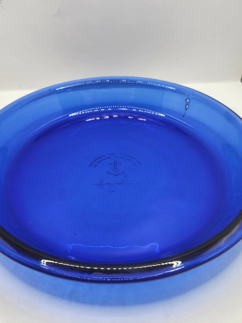 Vintage Anchor Hocking 10 Inch Cobalt Blue Glass Pie Plate